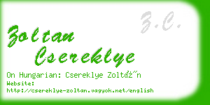 zoltan csereklye business card